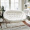 Flash Furniture Eleanor 56-in Portable Folding Dbl Saucer Chair in Ivory Faux Shearling w/a Soft Gold Steel Frame FV-FDS-001-IV-SGD-GG - alternate 7